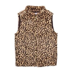 Pinc | Leopard Print Faux Fur Vest